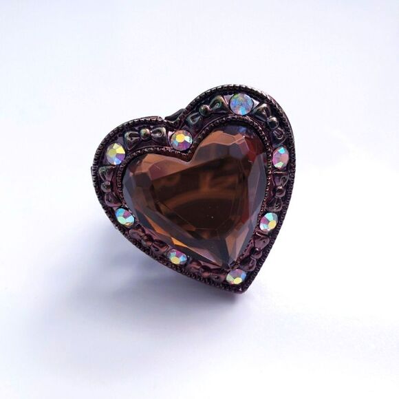 RARE VINTAGE Betsey Johnson Heart Locket Ring - Picture 1 of 4